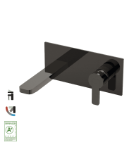 Mélangeur lavabo encastré noir mat Cifial Lounge, levier unique, design moderne et élégant.