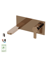 Mélangeur lavabo encastré Lounge Cifial en finition cuivrée, robinetterie élégante et moderne