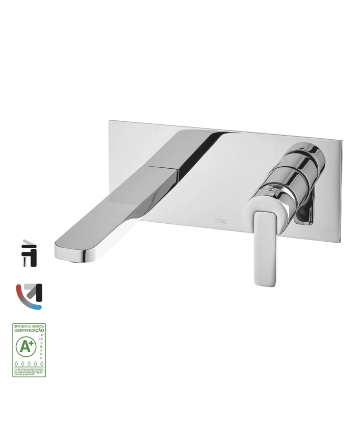 Mélangeur lavabo encastré chrome Cifial Lounge, design moderne, levier latéral, finition brillante.