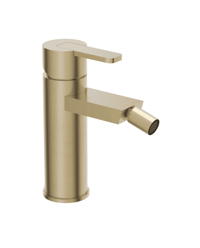 Mélangeur lavabo Cifial Lounge doré, design épuré, finition brillante, bec orientable.