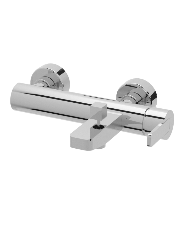 Mélangeur baignoire douche Lounge en chrome poli par Cifial, design épuré et élégant.