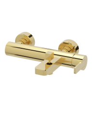 Mélangeur baignoire douche Lounge Cifial en finition dorée, design épuré et élégant.