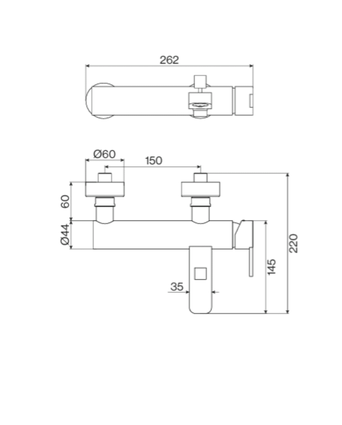 Mélangeur baignoire douche Lounge de Cifial, design élégant, finition chromée, dimensions précises.