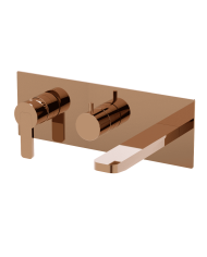 Mélangeur baignoire encastré Lounge en finition cuivrée, design épuré, marque Cifial.