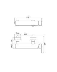 Mélangeur douche encastré Lounge - Cifial, design élégant, dimensions précises, matériaux premium.