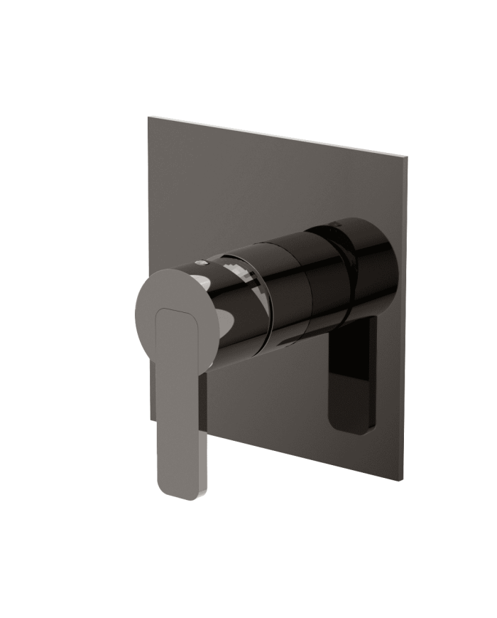 Mitigeur douche encastré noir mat Lounge par Cifial, design moderne et élégant.