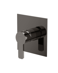 Mitigeur douche encastré noir mat Lounge par Cifial, design moderne et élégant.