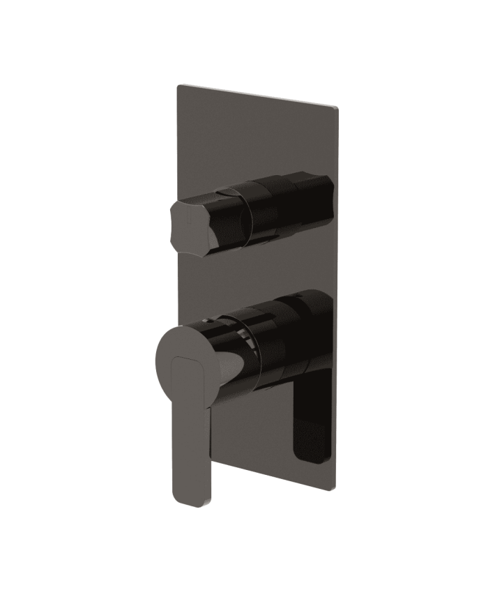 Mitigeur douche 2 sorties Lounge Cifial, finition noire mate, design moderne et élégant.