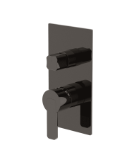 Mitigeur douche 2 sorties Lounge Cifial, finition noire mate, design moderne et élégant.