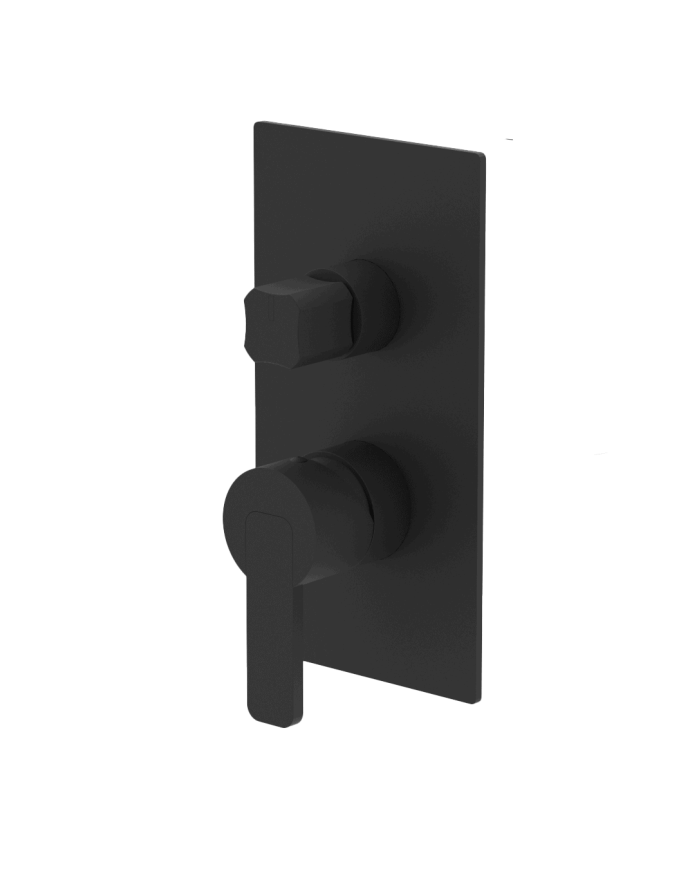 Mitigeur douche noir mat Cifial Lounge avec 2 sorties, design élégant et minimaliste.