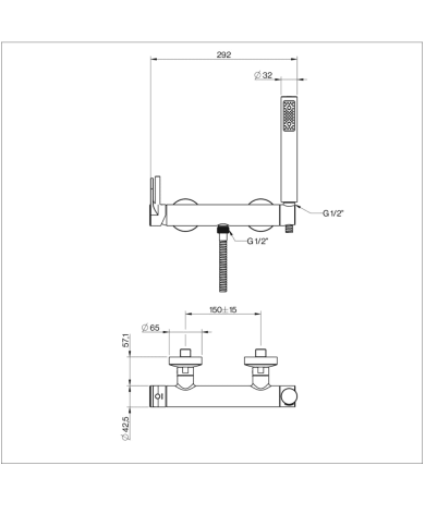 Mitigeur de douche Techno 251 - Cifial