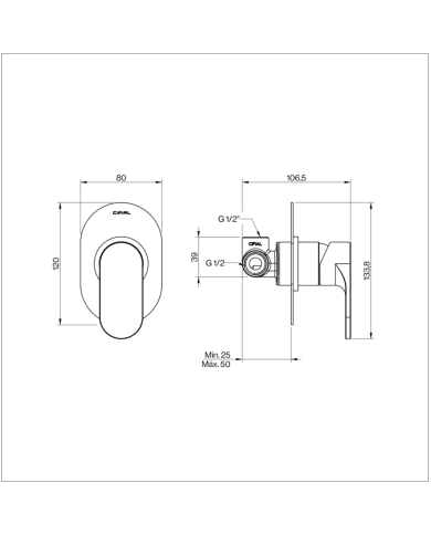 Mitigeur de douche Techno 251 - Cifial