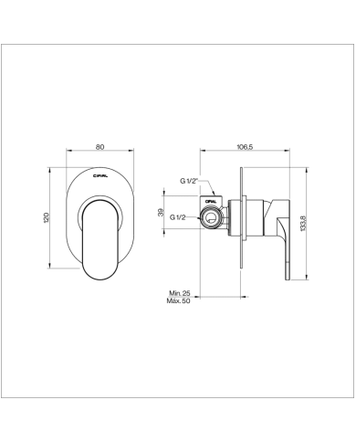Mitigeur douche Techno 251 - Cifial