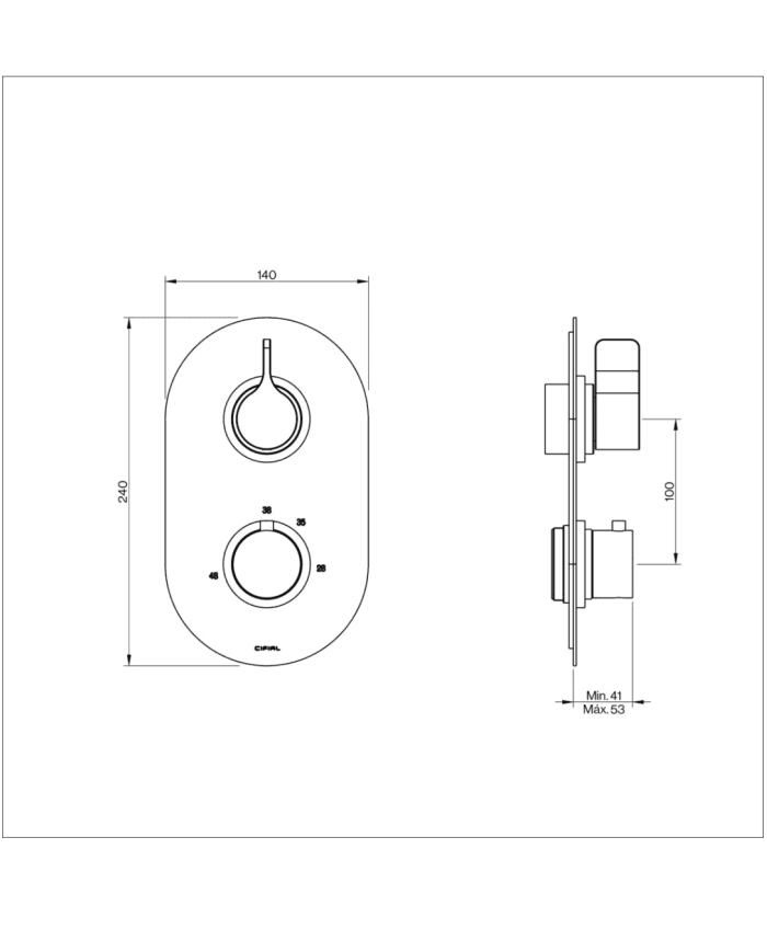 Mitigeur Thermostatique Techno 251 - Cifial