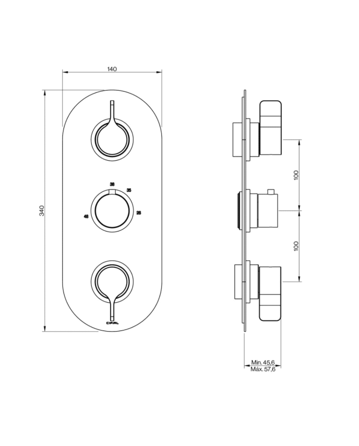 Mitigeur Thermostatique 3 Techno 251 - Cifial