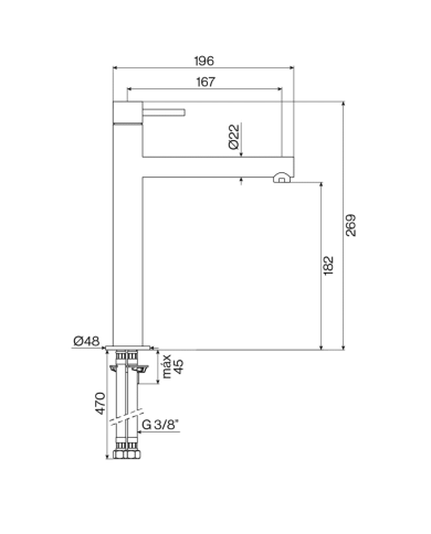 Mitigeur lavabo haut monocommande ST25S - Cifial