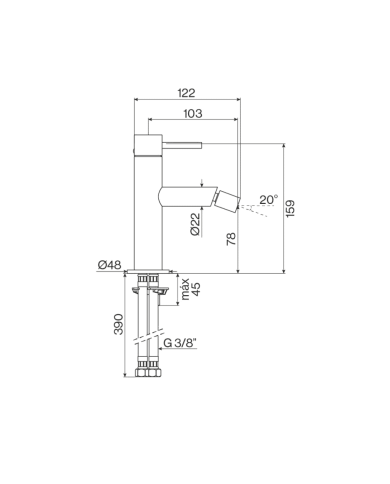 Mitigeur monocommande bidet ST25S - Cifial