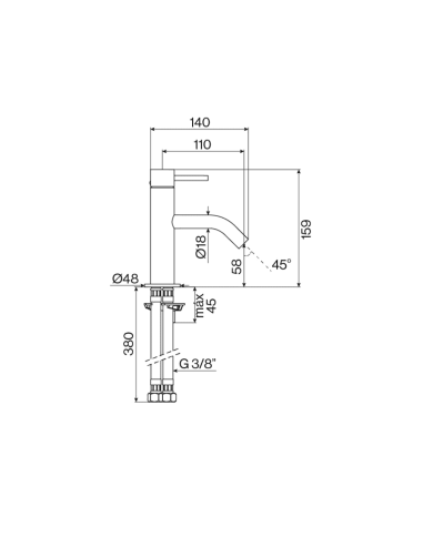 Mitigeur monotrou lavabo ST25 - Cifial