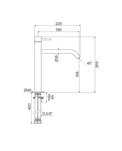 Mitigeur haut lavabo ST25 - Cifial
