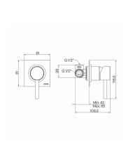 Plaque mitigeur douche mural ST25 - Cifial