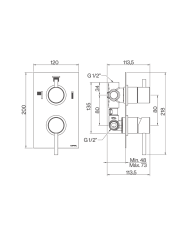 Plaque mitigeur douche 2 sorties ST25 - Cifial