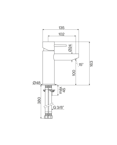 Mélangeur lavabo monotrou City - Cifial