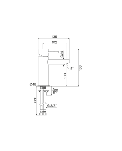 Mélangeur lavabo monotrou A+ City - Cifial