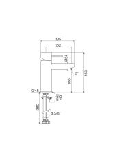 Mélangeur lavabo monotrou A+ City par Cifial, design chromé, dimensions précises, élégant et intemporel.