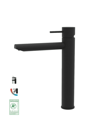 mélangeur lavabo cifial city | finition chrome/noir MAT