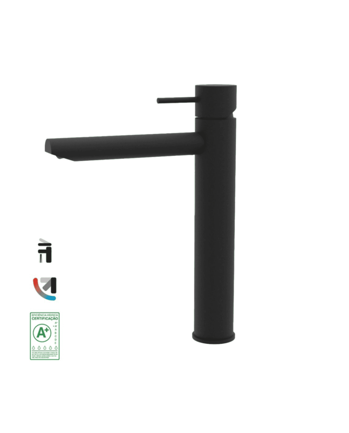mélangeur lavabo cifial city | finition chrome/noir MAT