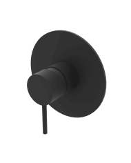 Mitigeur douche encastré noir mat rond Cifial City, design élégant et épuré.