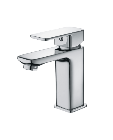 Mélangeur lavabo monocommande Life Cifial en chrome, design carré et élégant.