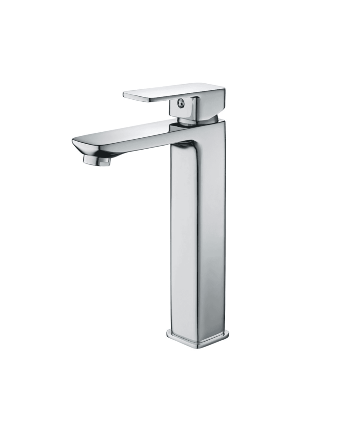 Mélangeur lavabo haut monocommande Life de Cifial, design moderne, finition chromée, bec carré.