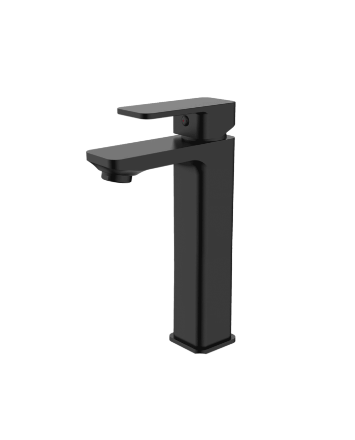Mélangeur lavabo haut monocommande Life en noir mat carré, Cifial, design élégant et moderne.