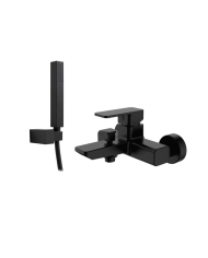 Mitigeur de baignoire encastré noir mat Life par Cifial, design moderne avec douchette.