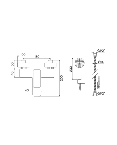 Mitigeur baignoire douche encastré Life Cifial en finition chrome, design compact et élégant.