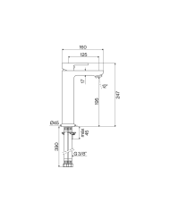 Mélangeur haut monocommande lavabo Easy de Cifial, design élégant et dimensions précises, finition chromée.