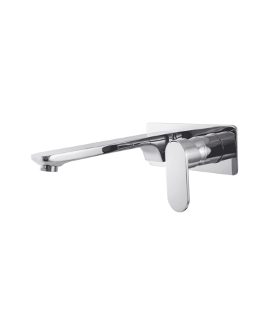 Mélangeur lavabo encastré Easy Cifial en finition chromée avec bec allongé et levier unique.