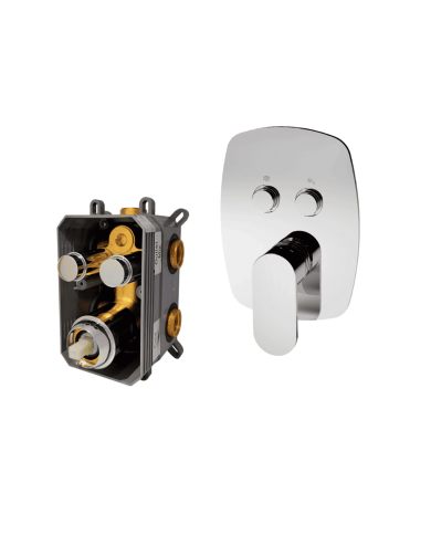 Mitigeur douche encastré 3 sorties Easy Cifial en finition chromée, design moderne et élégant.