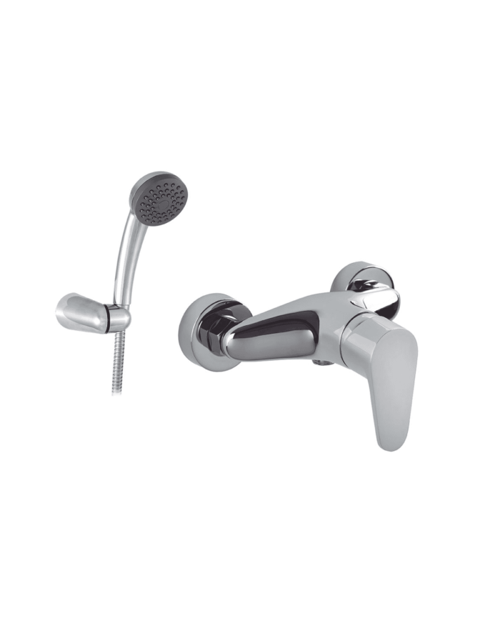 Mélangeur monocommande douche Image Cifial, finition chromée, design élégant et compact, pommeau de douche amovible.