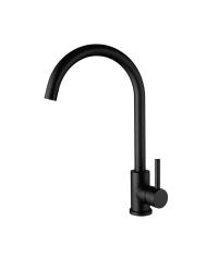 Mélangeur évier cuisine noir mat Cifial Bistrot, bec incurvé élégant et minimaliste