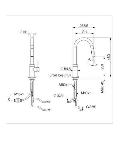Mélangeur évier cuisine Techno 465 - Cifial