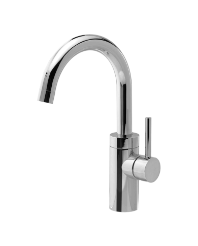 Mélangeur évier cuisine arrondi en chrome Techno 465 - Cifial, finition brillante, design élégant.