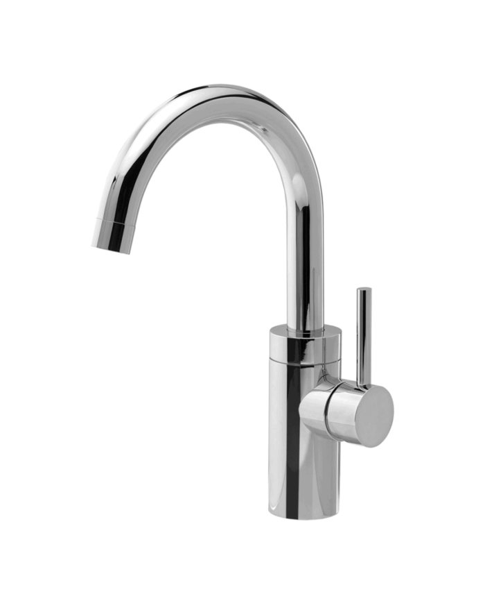 Mélangeur évier cuisine arrondi en chrome Techno 465 - Cifial, finition brillante, design élégant.