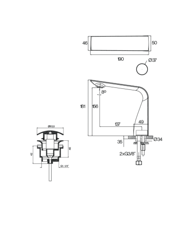 Mélangeur lavabo électronique bouton Evolution - Cifial