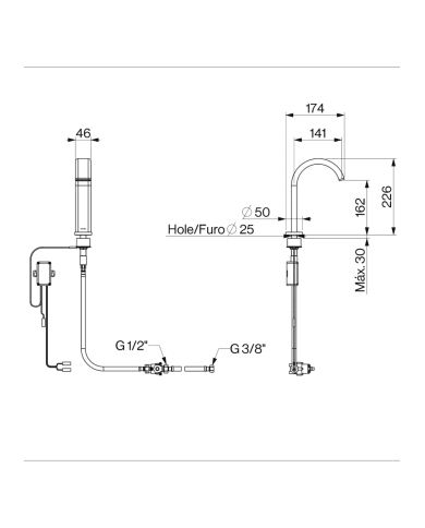 Mélangeur lavabo électronique M3 - Cifial