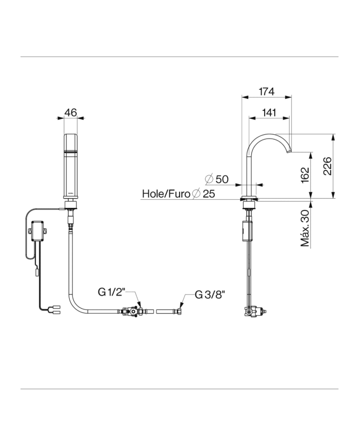 Mélangeur lavabo électronique M3 - Cifial