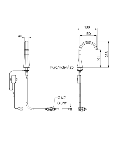Mélangeur lavabo électronique Hexa - Cifial
