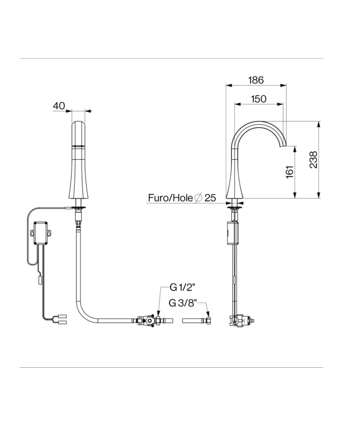 Mélangeur lavabo électronique Hexa - Cifial