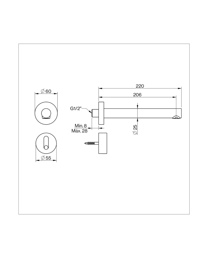Mélangeur mural lavabo électronique City - Cifial